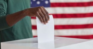 Putting ballot in the box