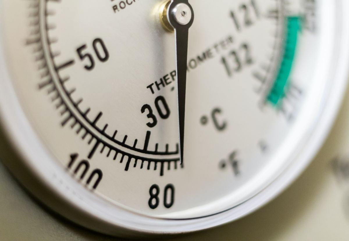 Close up of temperature gauges