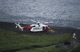 Coastguard helicopter at rescue