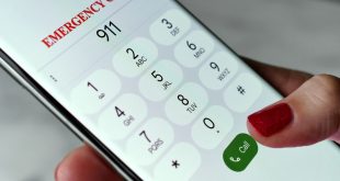 Dialing 911 Emergency services Call on mobile cell phone - police, fire department rescue EMT