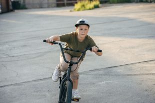 Boy riding bmx bike