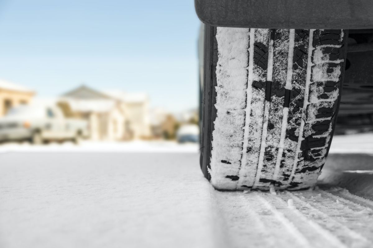 tire in snow