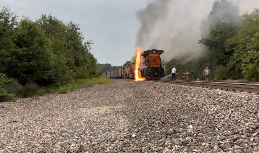 train fire