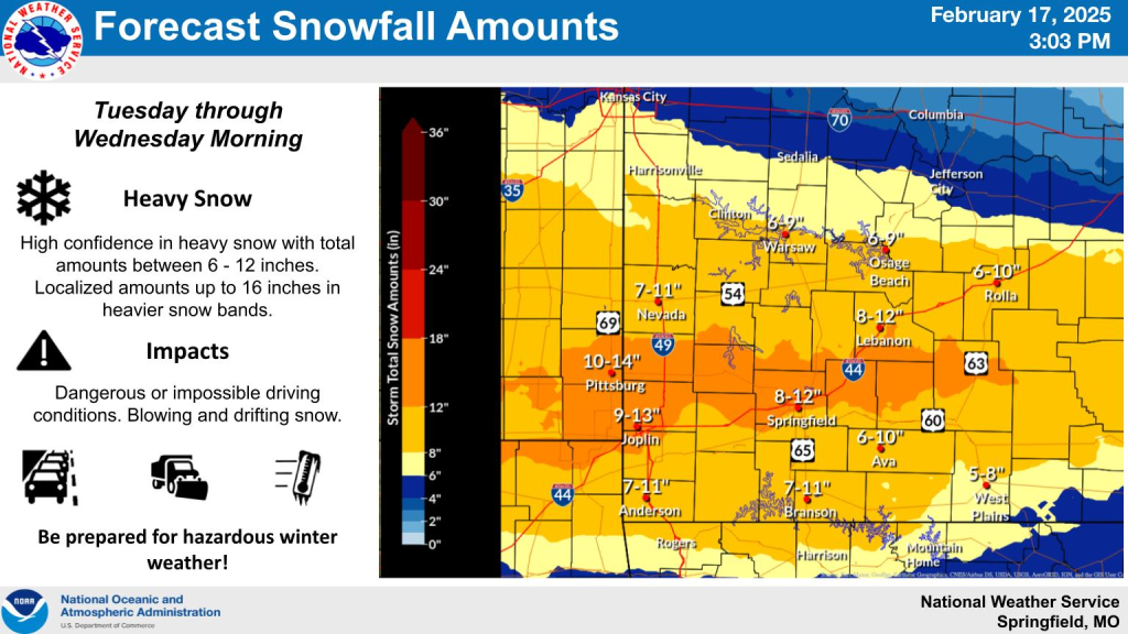 national weather service snow graphic 2 17 25