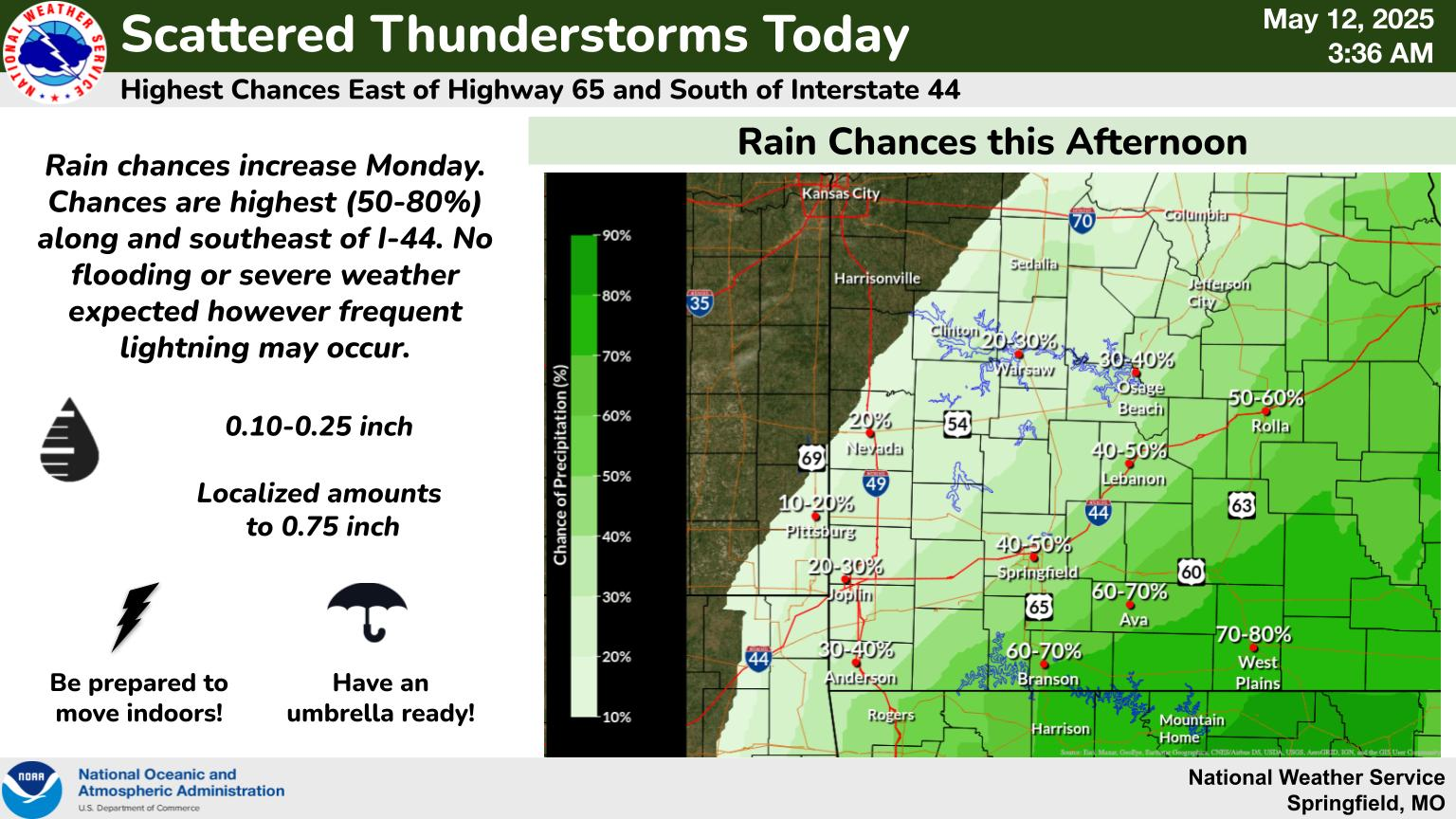 national weather service rain and storm graphic 5 12 25