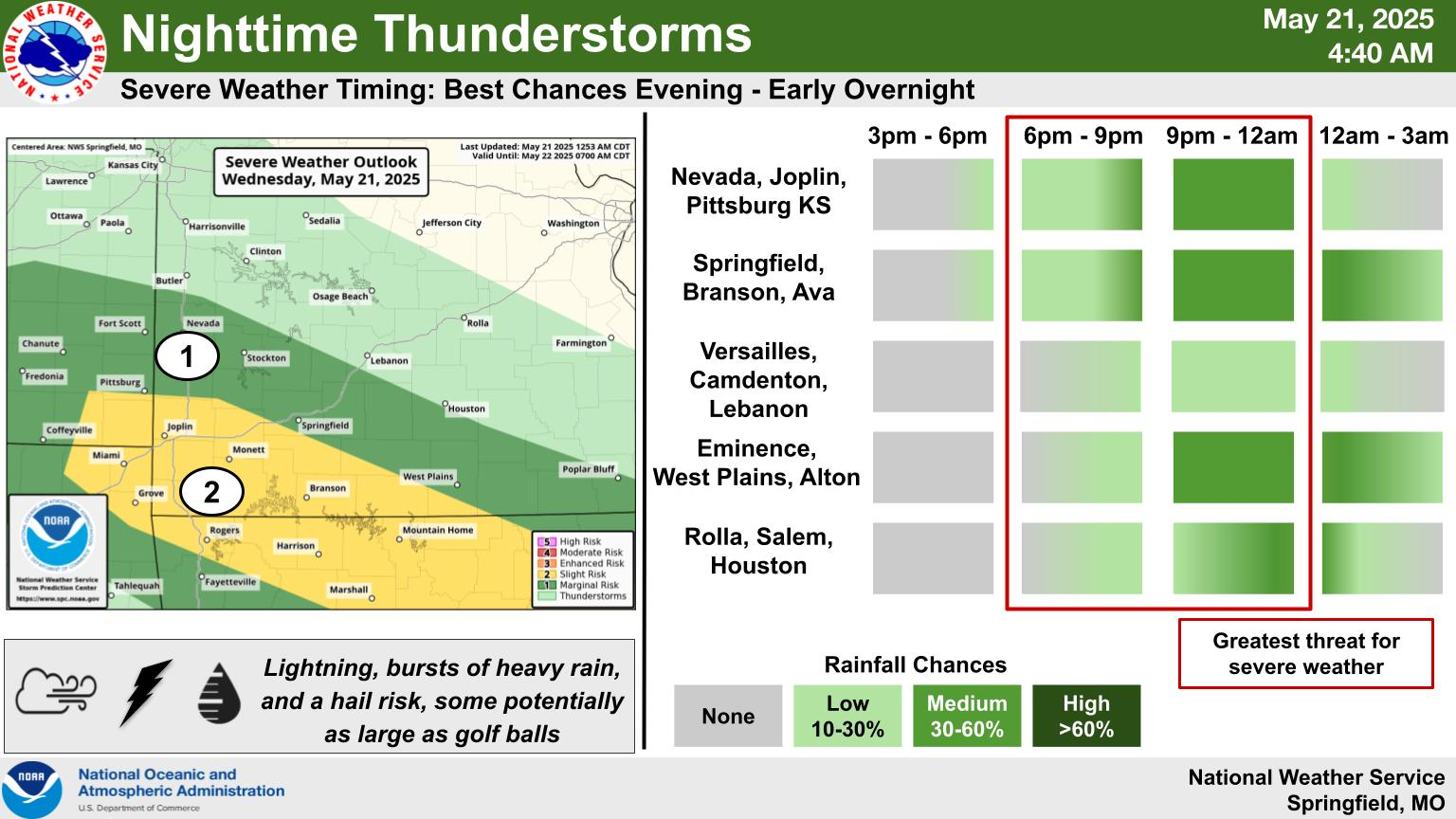 national weather service severe weather graphic 5 21 25