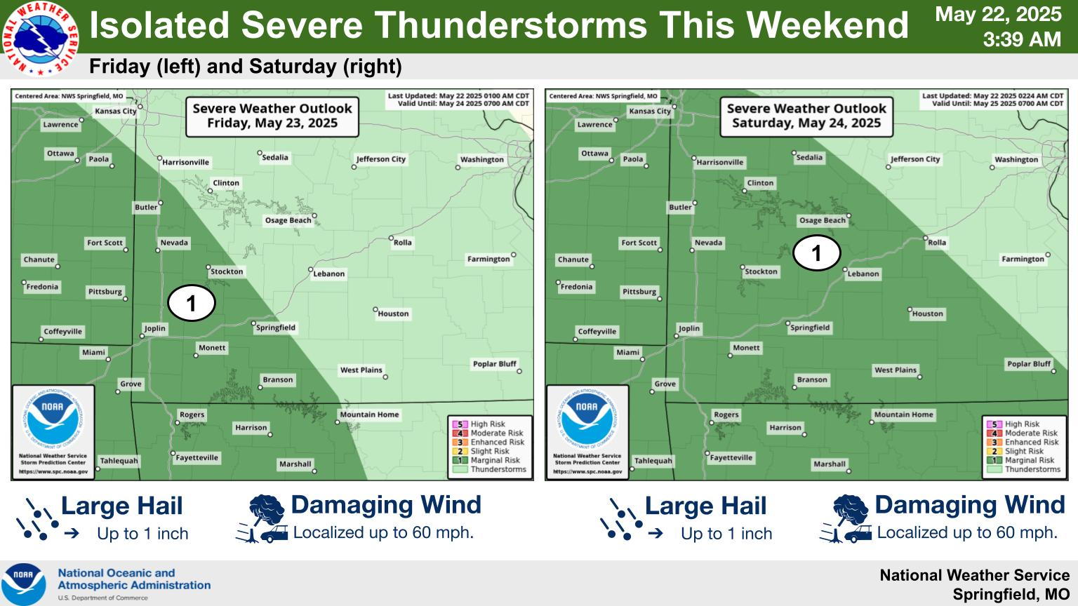 national weather service severe weather graphic 5 22 25