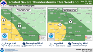 national weather service severe weather graphic 5 23 25