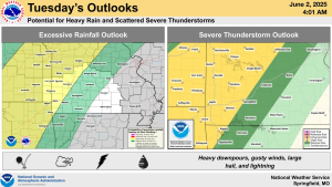 national weather service severe weather graphic 6 2 25