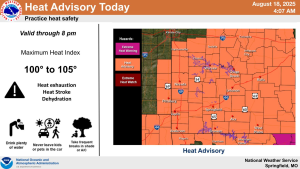 national weather service heat advisory graphic 8 18 25