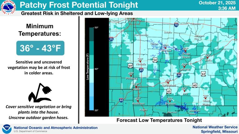 national weather service frost forecast graphic