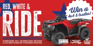 red, white and ride kwto logo 2026